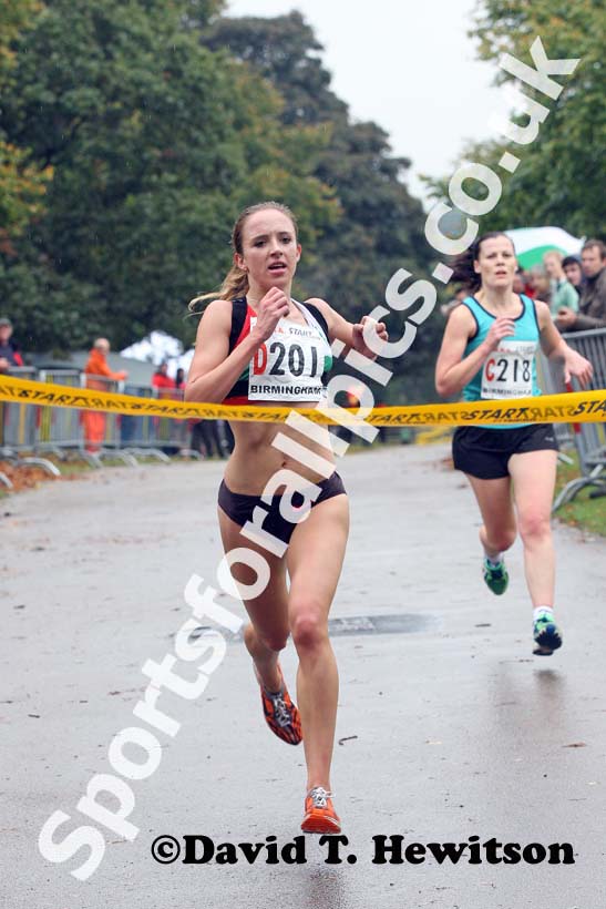 Emelia Gorecka brings Aldershot Farnham and District home to victory in the senior womens 4 stage relay at the ERRA Mens 6 and Womens 4 Stage Road Relays, Sutton Park, Birmingham Road Relays.